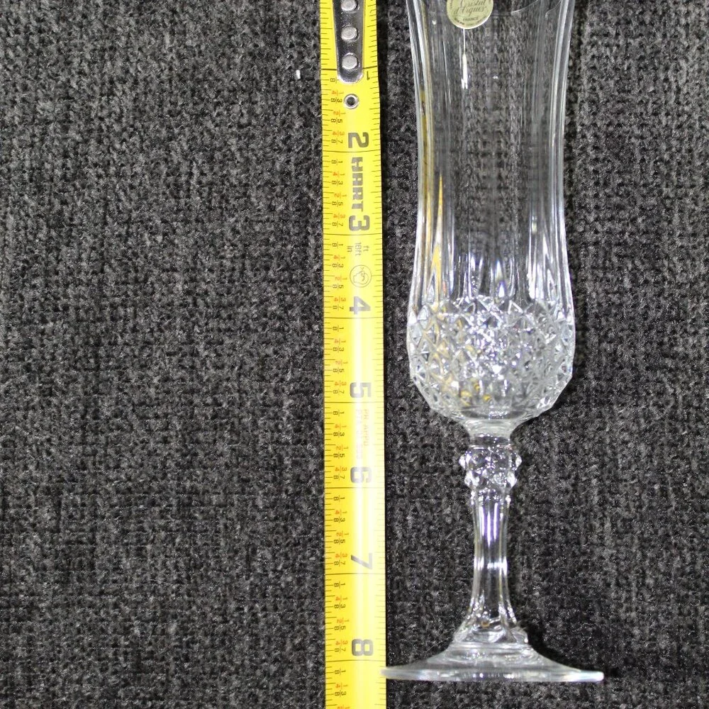 Set of 4 Cristol d'Arques 24% Leaded Crystal 8”Champagne Flutes